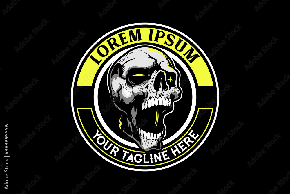 Amazing skull head cartoon character vector logo templates Amazing skull head cartoon character vector logo templates