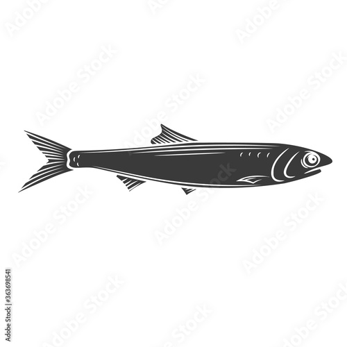 Anchovy fish glyph icon
