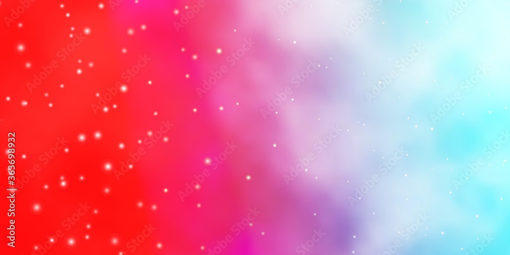 Obraz premium Light Blue, Red vector texture with beautiful stars. Colorful illustration with abstract gradient stars. Theme for cell phones.