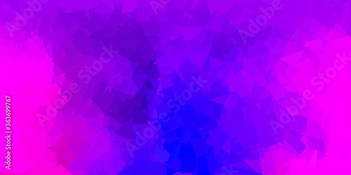 Dark purple, pink vector abstract triangle texture.