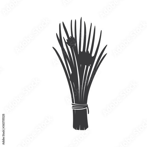 Chives silhouette icon