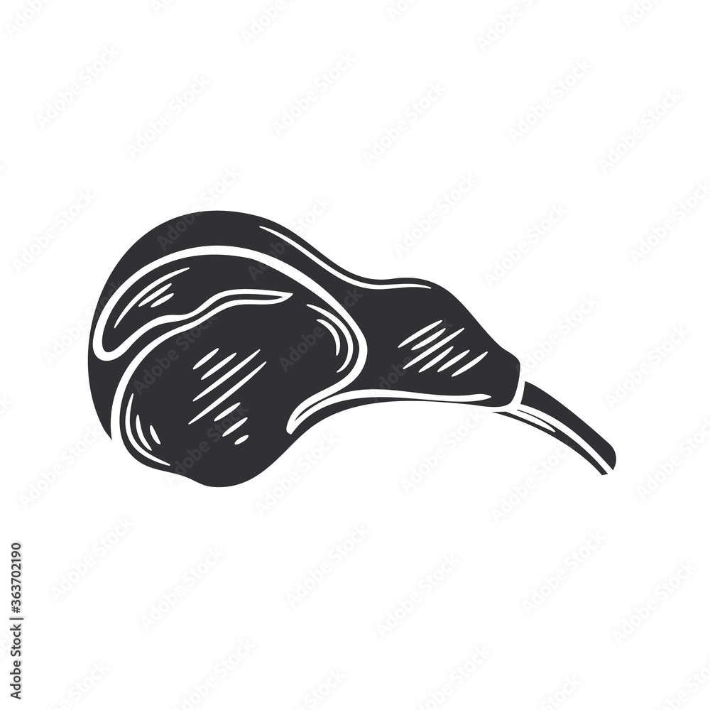 Obraz premium Lamb chop glyph icon.