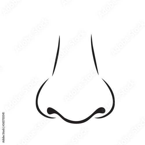 Human nose outline vector icon