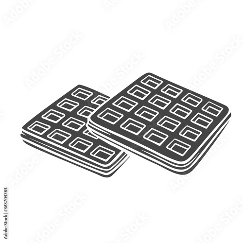 Belgian waffles dessert glyph icon