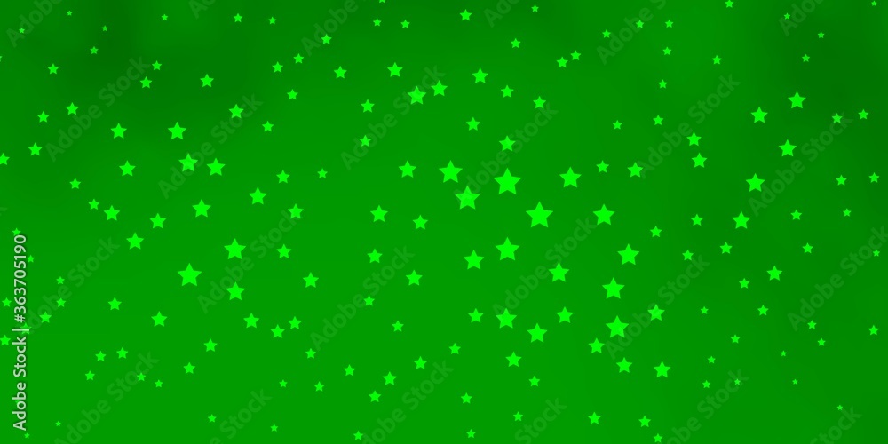 Dark Green vector background with small and big stars. Colorful illustration in abstract style with gradient stars. Theme for cell phones.