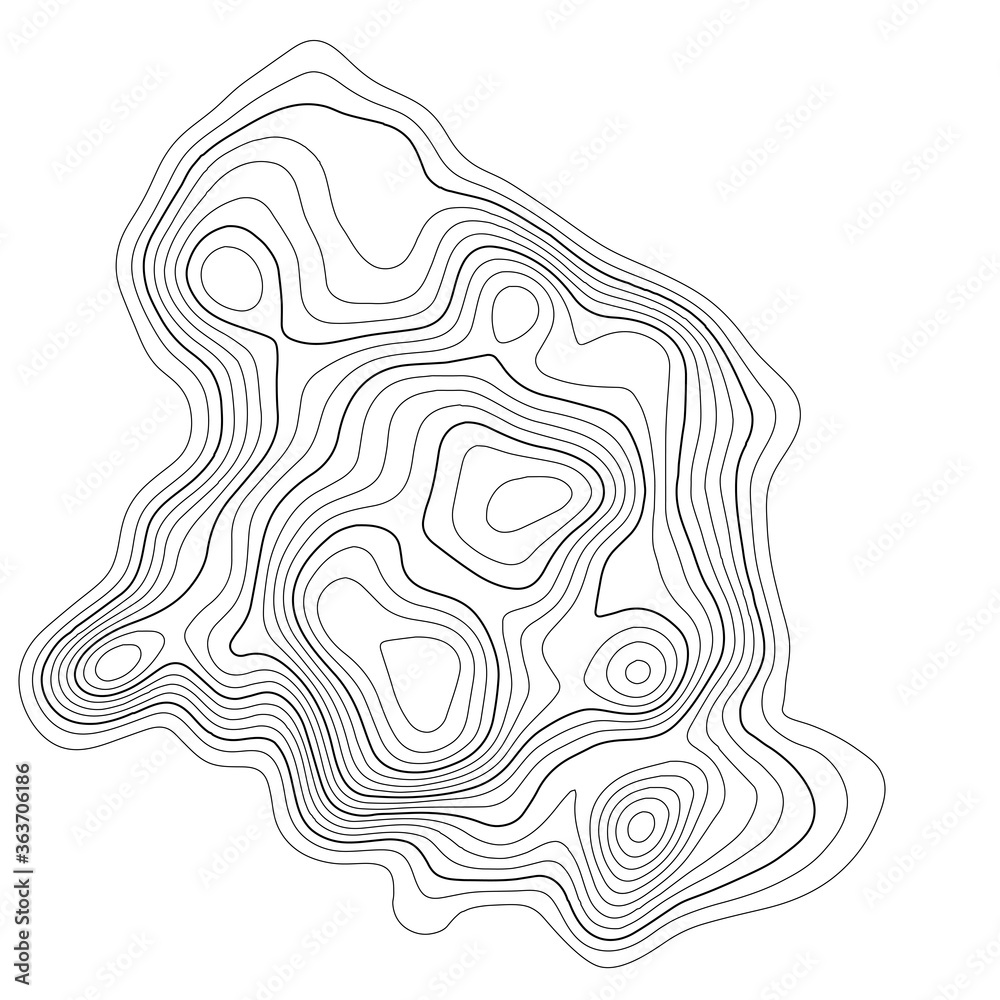 Contour topographic map. Geographic grid map background. Vector illustration.