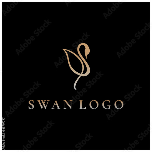 Swan logo.abstract logo.Luxury logo simple vector