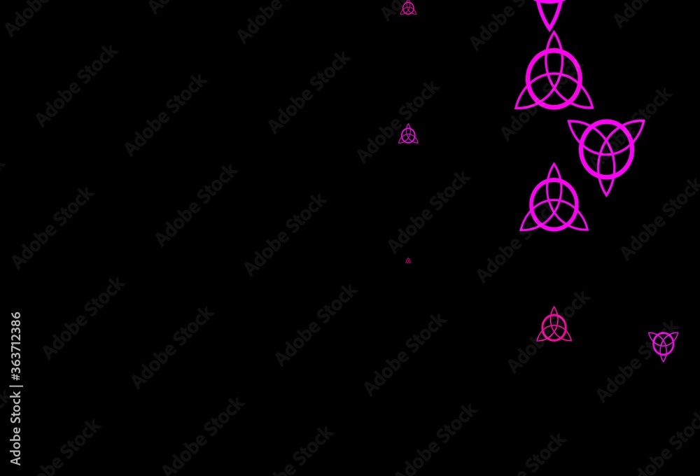 Dark Pink vector pattern with magic elements.