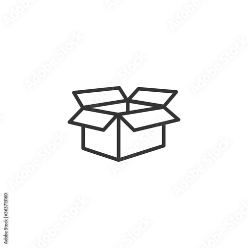 box line icon. open box isolated line icon