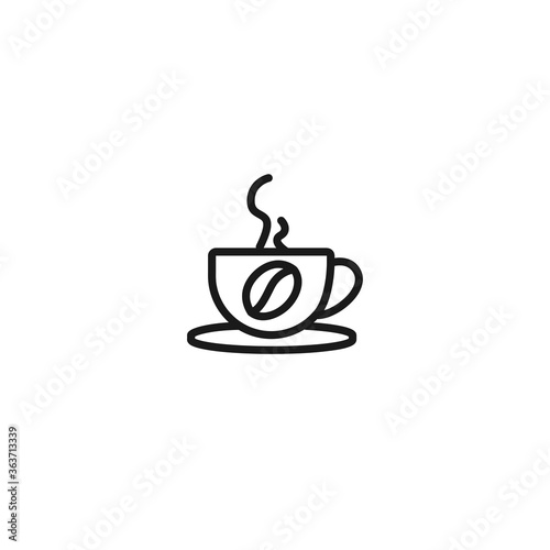 cup of coffee line icon on white background