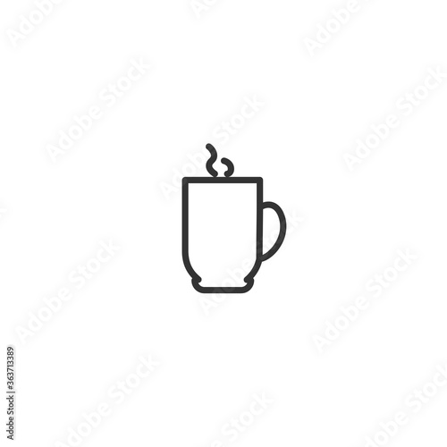 cup of coffee line icon on white background