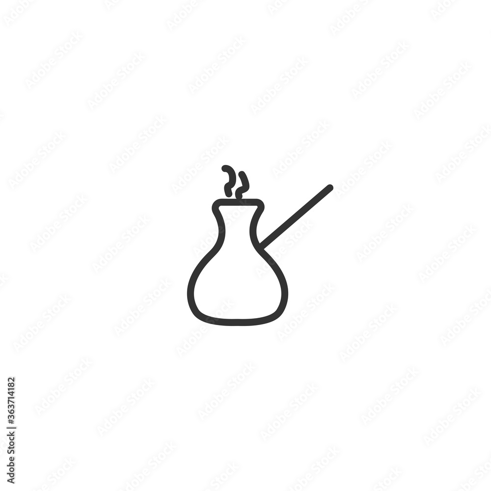 Turkish coffee vector line icon Turkish coffee vector line icon