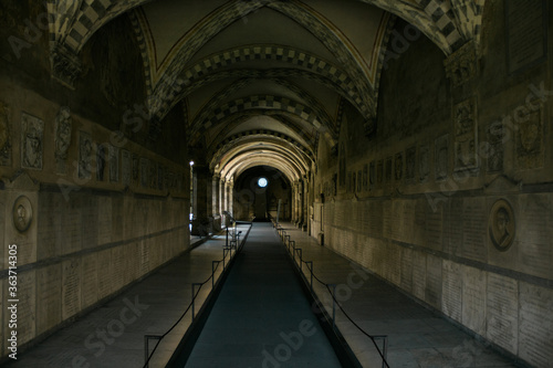 Photo of a corridor inside a church in florence italy