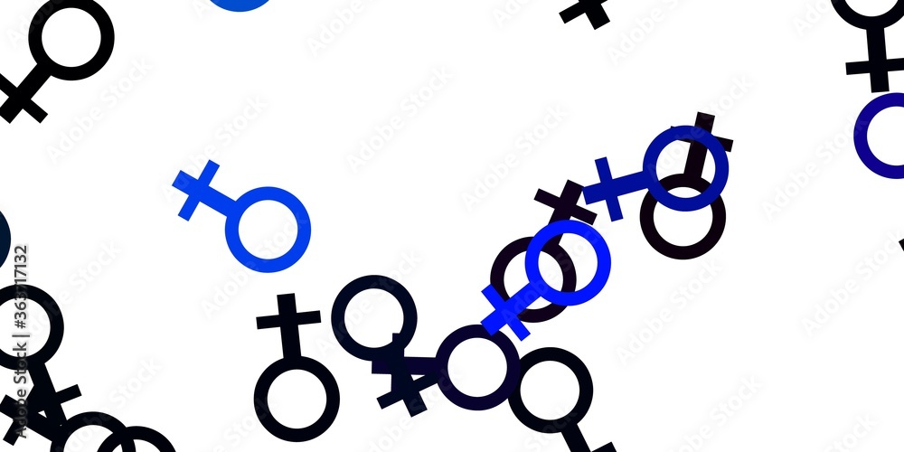 Light Pink, Blue vector background with woman symbols. Light Pink, Blue vector background with woman symbols.
