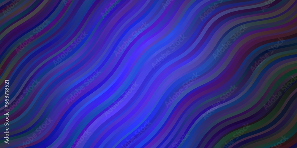 Dark BLUE vector backdrop with circular arc. Abstract illustration with bandy gradient lines. Pattern for booklets, leaflets. Dark BLUE vector backdrop with circular arc. Abstract illustration with bandy gradient lines. Pattern for booklets, leaflets.