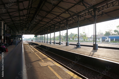 railway station in the morning