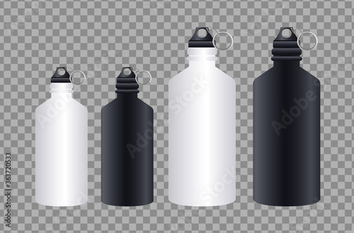 aluminium bottles products branding icons