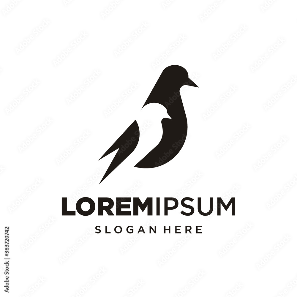 Obraz premium dove bird logo vector illustration