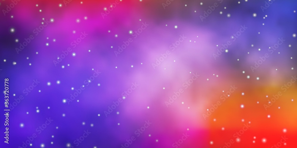 Dark Blue, Red vector template with neon stars. Colorful illustration with abstract gradient stars. Theme for cell phones.