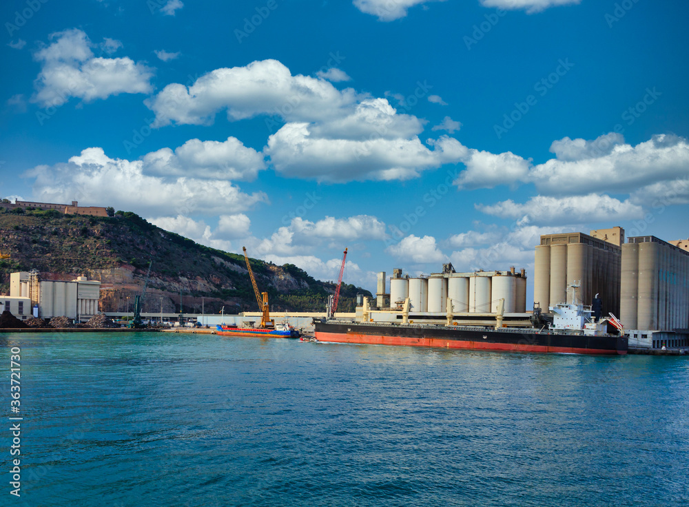 Fototapeta premium Tanker Docked in Barcelona