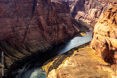 Lights and shades on the river Colorado, Horseshoe bend, Page, AZ