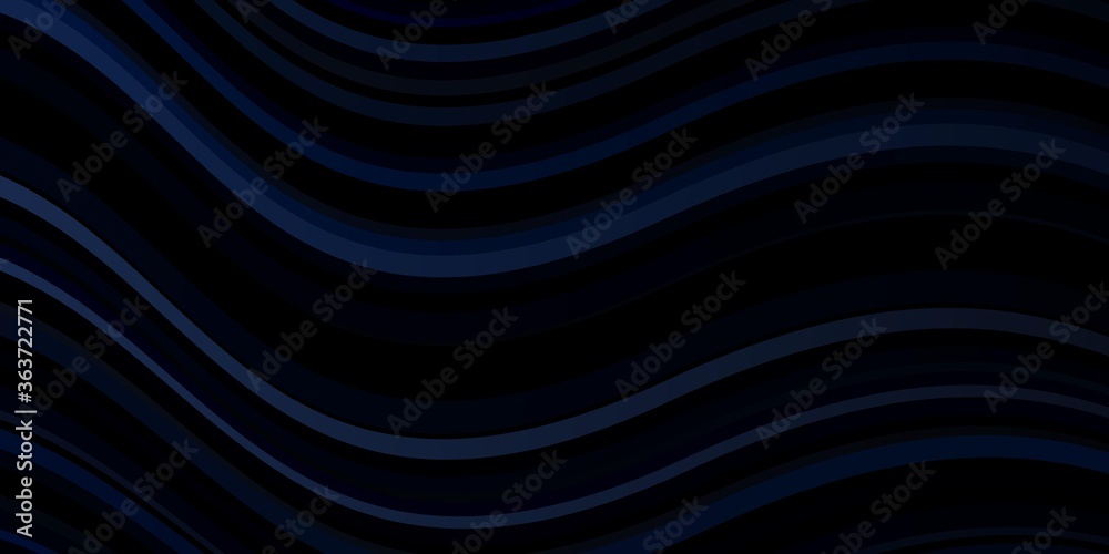 Dark BLUE vector background with bent lines. Bright illustration with gradient circular arcs. Pattern for ads, commercials. Dark BLUE vector background with bent lines. Bright illustration with gradient circular arcs. Pattern for ads, commercials.