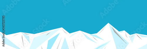 Illustration of an ice mountain range  Snow mountain  iceberg or ice composed of geometric patterns. Cool background.                                                                                                            