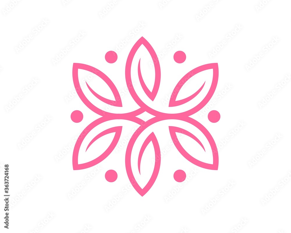 Fototapeta premium Abstract hexagonal pink leaf