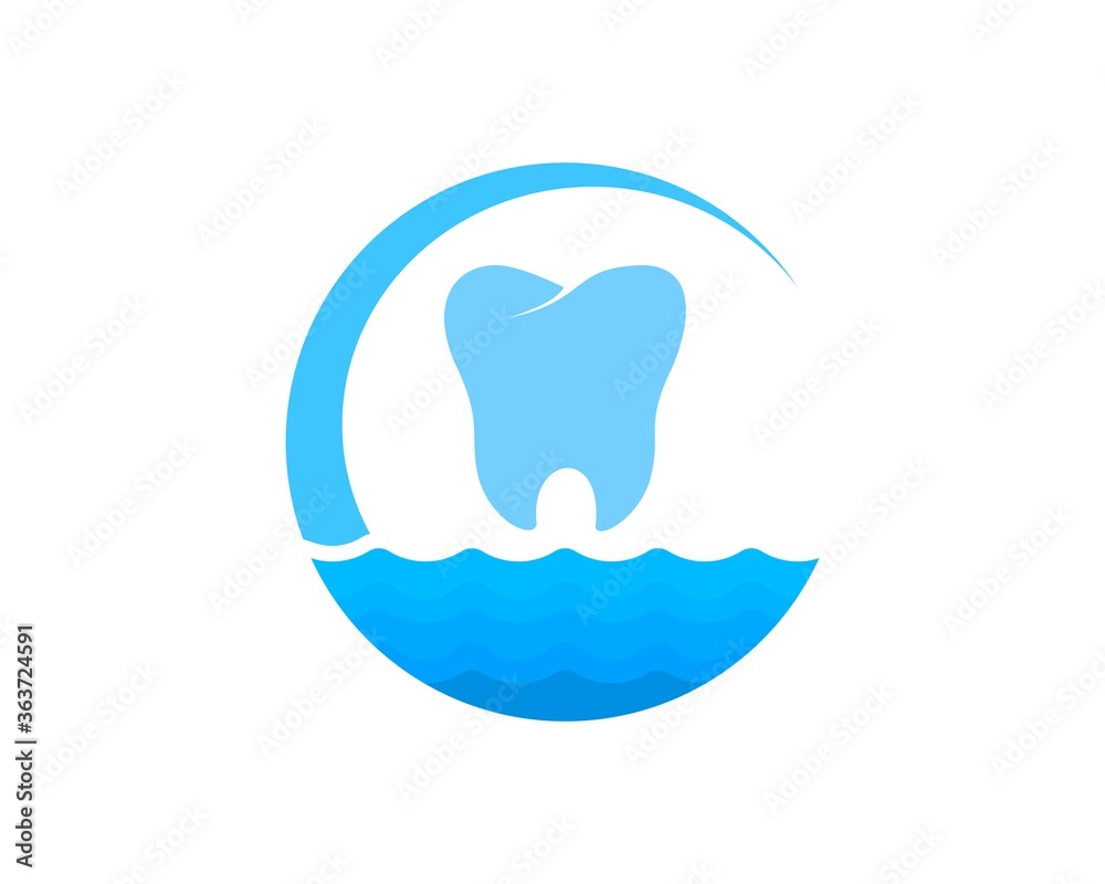 Clean teeth with water underneath Clean teeth with water underneath