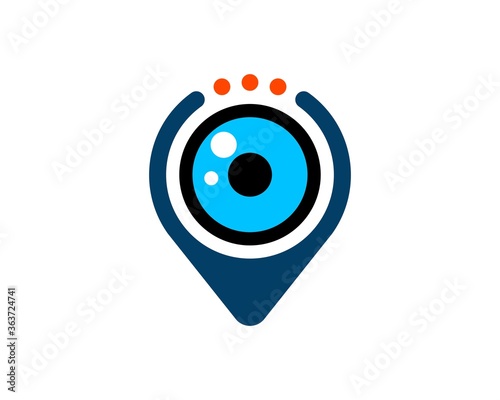 Pin location with eye inside
