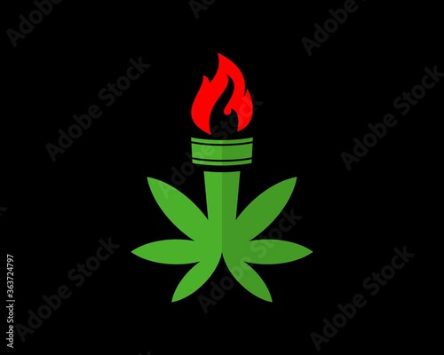 Cannabis with torch in the middle