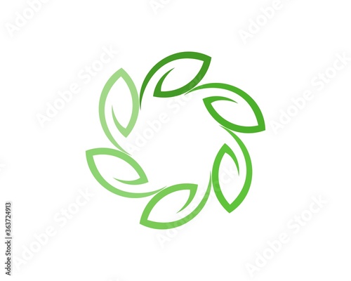 Abstract circular leaf shape