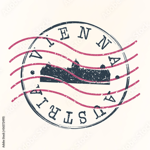Vienna Austria Stamp Postal. Silhouette Seal. Passport Round Design. Vector Icon. Design Retro Travel. National Symbol.