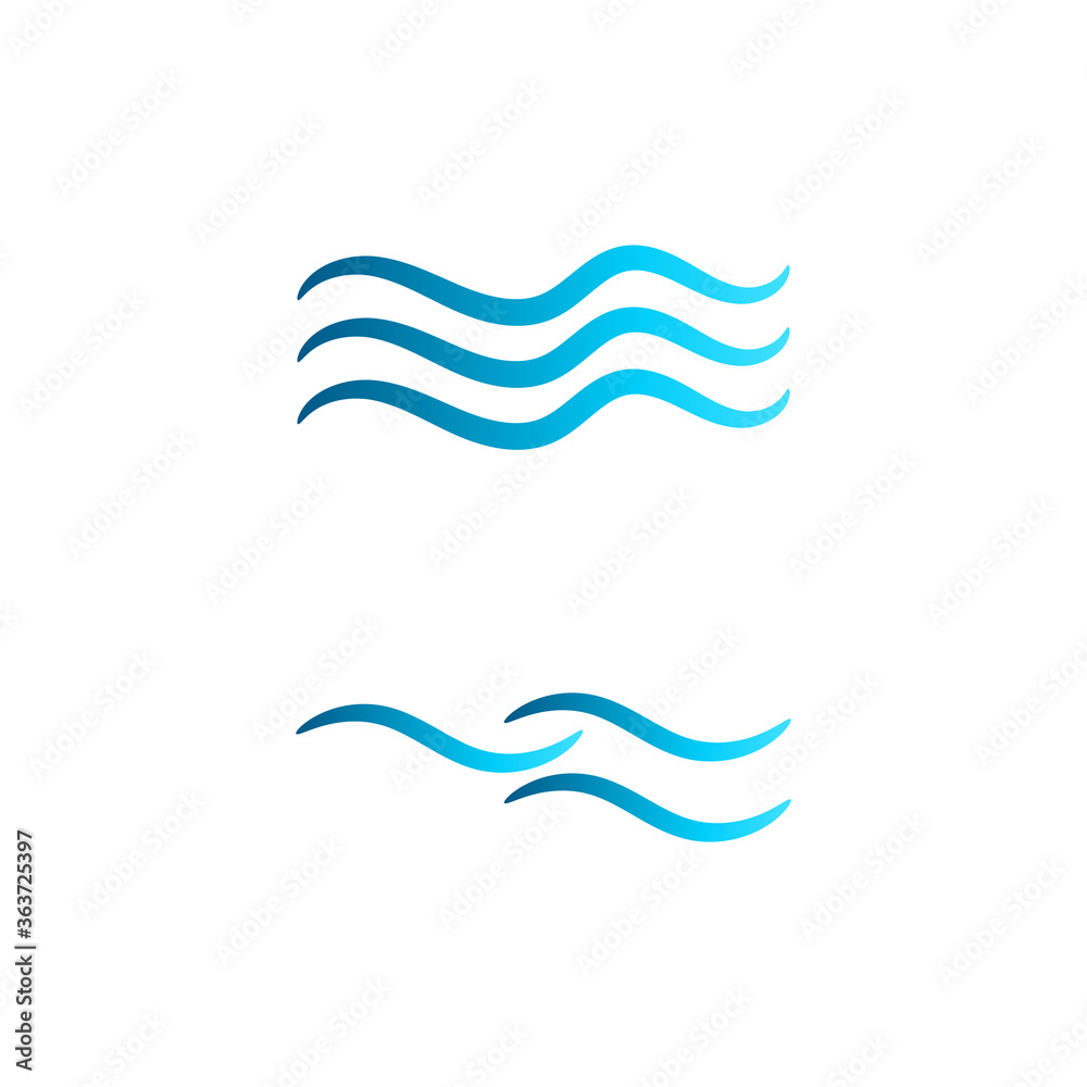 Wave Sea Beach Logo Design Illustration Wave Sea Beach Logo Design Illustration