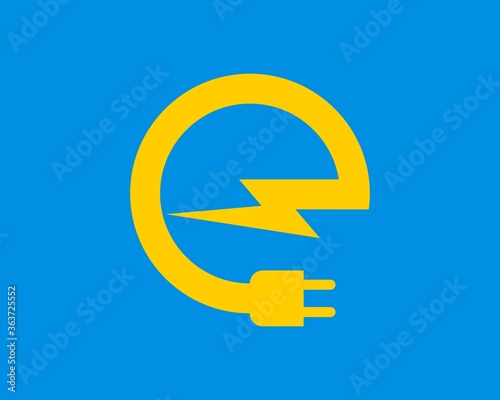 Electric lightning and jack with E letter initial