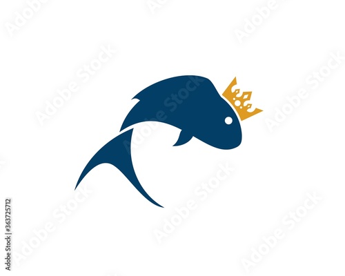 Jumping fish with gold crown