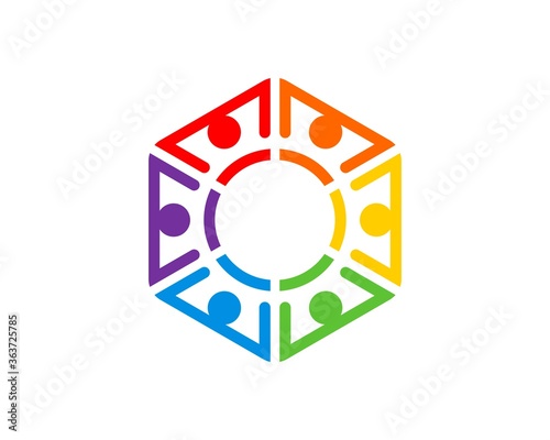 People community form a hexagon shape