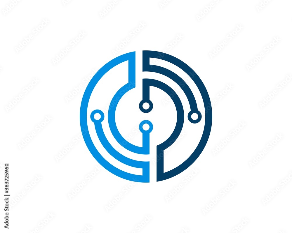 Abstract circle shape with circuit technology Abstract circle shape with circuit technology