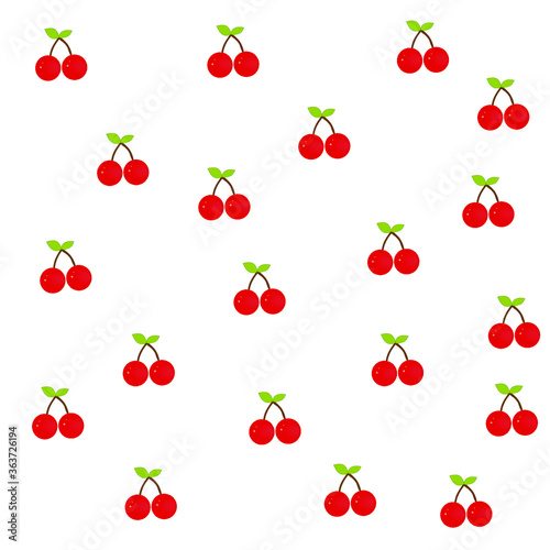 Seamless cherry isolated design on white background Pattern Vector Illustration. Perfect for textile  fabric  gift wrapping  background  wallpaper  etc