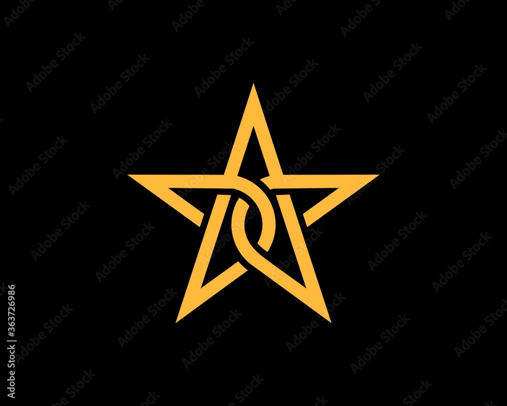 Obraz premium Abstract gold star connection