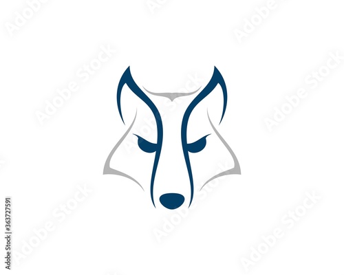 Face wolf with outline style