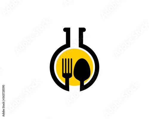 Combination glass lab with fork and spoon