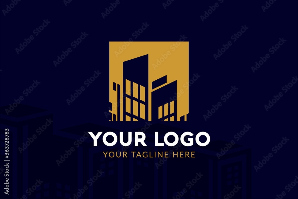Fototapeta premium Isolated Square Construction Logo Template
