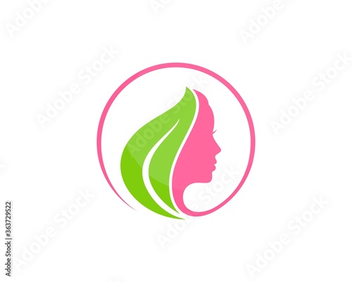 Healthy and beauty woman inside the circle