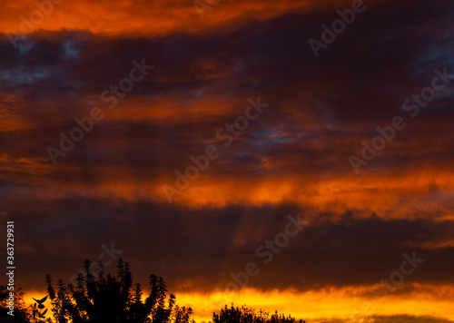 Photography fire in the sky