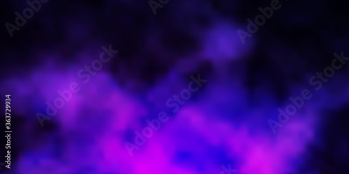 Light Purple vector pattern with clouds. Abstract colorful clouds on gradient illustration. Template for websites.