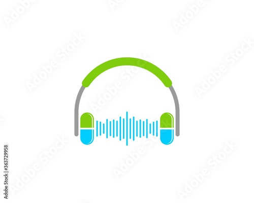 Headphone with capsule and music chart