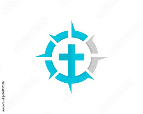 Simple compass with cross