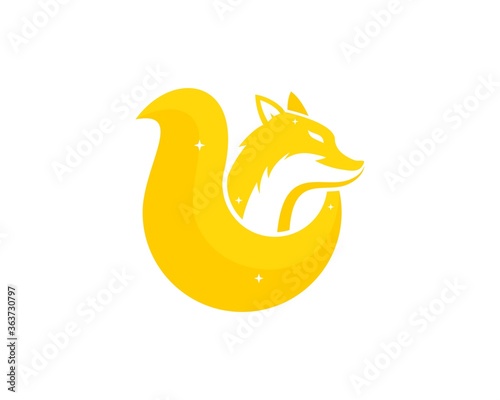 Yellow fox with circle tail