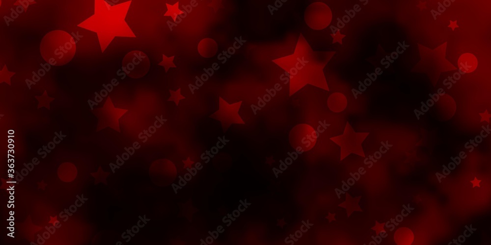 Dark Red vector backdrop with circles, stars. Glitter abstract illustration with colorful drops, stars. Design for textile, fabric, wallpapers. Dark Red vector backdrop with circles, stars. Glitter abstract illustration with colorful drops, stars. Design for textile, fabric, wallpapers.